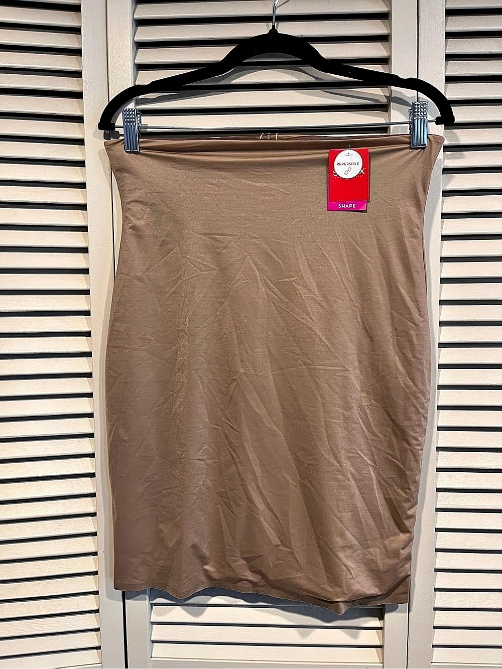 SPANX Two-Timing Slip Reversible Midi Skirt in Brown / Cream - 1X/XTG NWT